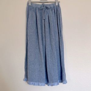 Jupe By Jackie Chambray Gingham ruffle skirt